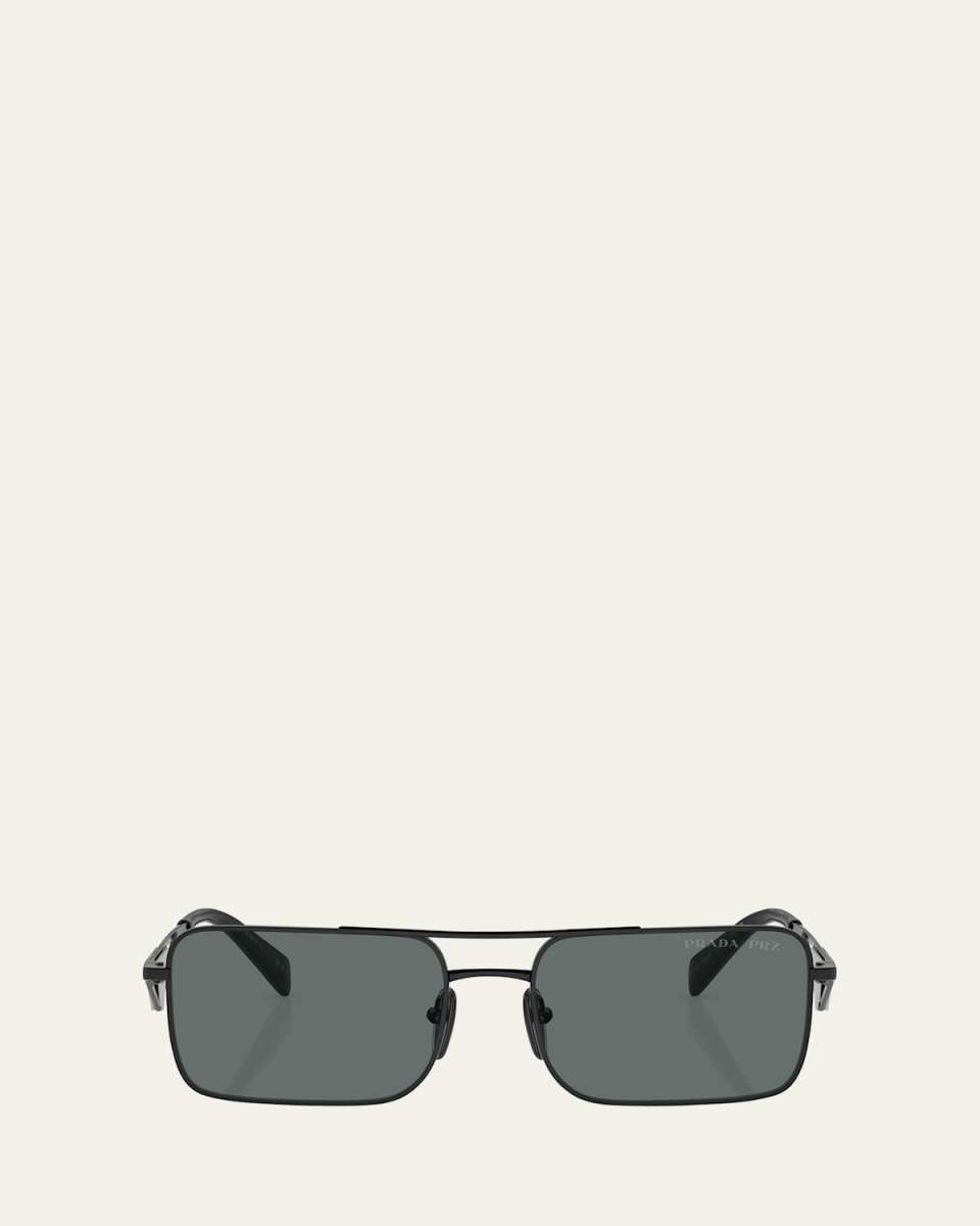Polarized Steel Rectangular Sunglasses